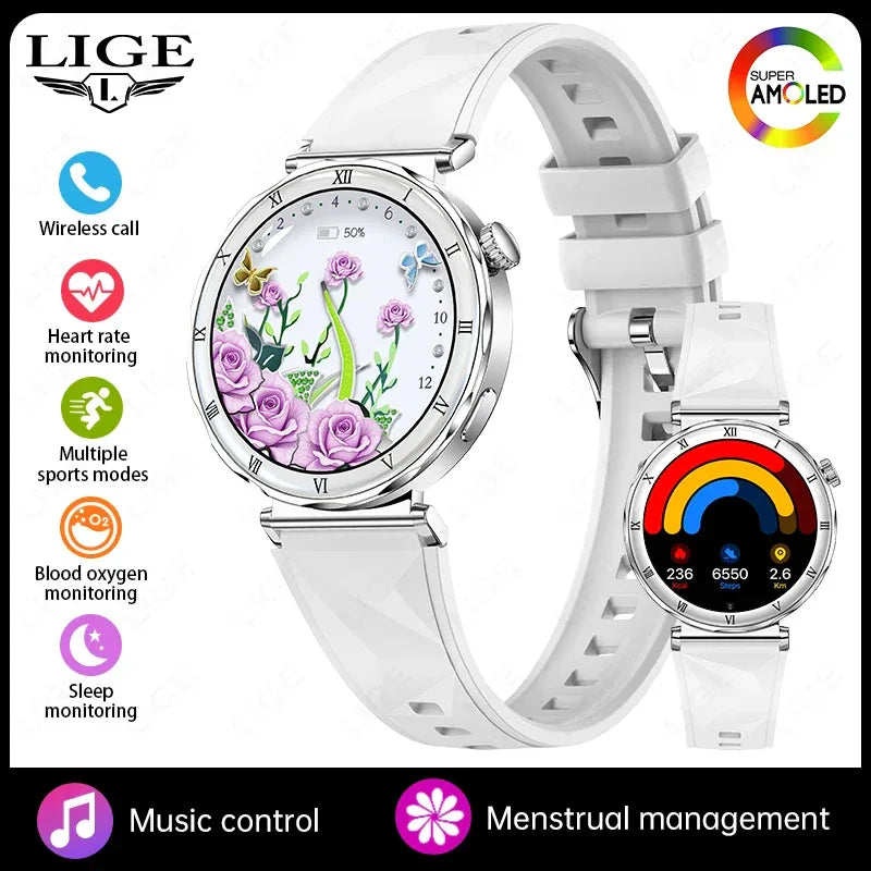 2025 New Fashion Smart Watch Women AMOLED Screen Bluetooth Call Watches Custom Dials Female Health Music Sport Ladies Smartwatch - Wear444