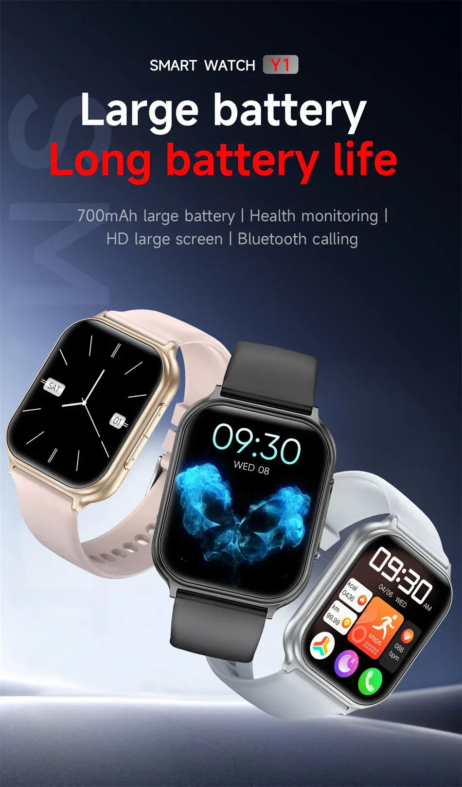 700mAh Lady fashion Smart Watch Men Women Heart Rate Blood Pressure Fitness Tracker Bluetooth Call Smartwatch Man For Android - Wear444