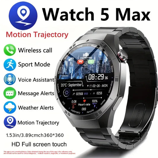 2025New For Android and ios Smart Watch Men AMOLED Screen GPS Motion trajectory Heart Rate Bluetooth Calls SmartWatch Waterproof - Wear444