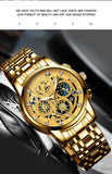 BINBOND B4010 Fashion Casual Quartz Men Watch Stainless Steel Strap Luxury Dial Luminous 30M Waterproof Business Men Wristwatch