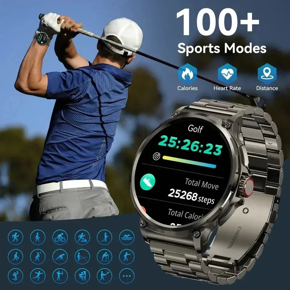 2025 New1.85Inch HD Bluetooth Call Smart Watch Men Sports Fitness Tracker Heart Monitor 710mAh Smartwatch For Android ios - Wear444