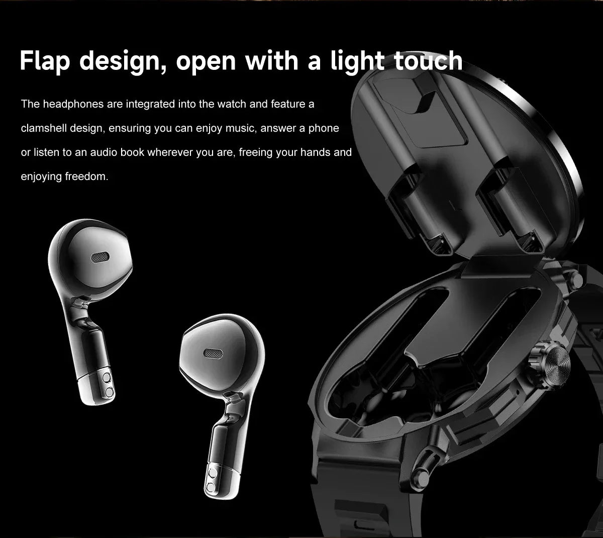 2025 NewSmart Watch With BT earphone 2-In-1 NFC Bluetooth Call Men Watch GPS Track Heart Rate Monitor Play Music SmartWatch GIFT - Wear444