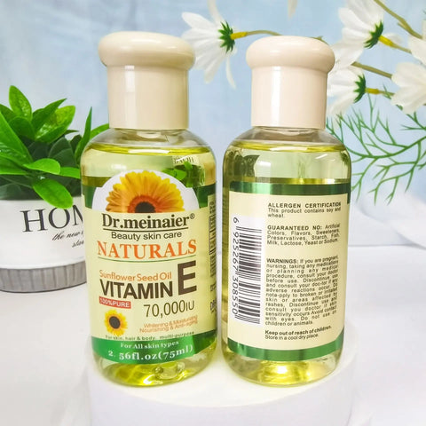 NEW Vitamin E Face Essence Oil Morning & Night Shrink Pores Korean Brightening Skin Care Essence 75ml