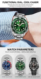 2025 new men's quartz watch fashion classic business men's watch quartz watch men's luminous calendar steel belt watch student