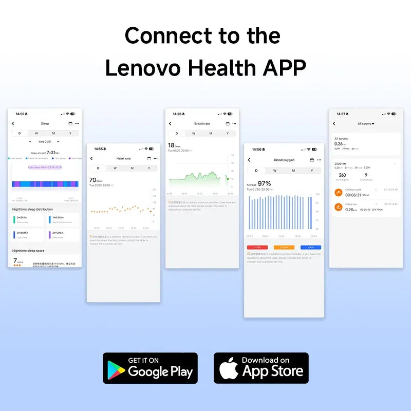 Original Lenovo Smart Watches Sports Fitness Watch Heart Rate Full Touch Screen BT Call Ultra Light Smartwatch for Men Women - Wear444