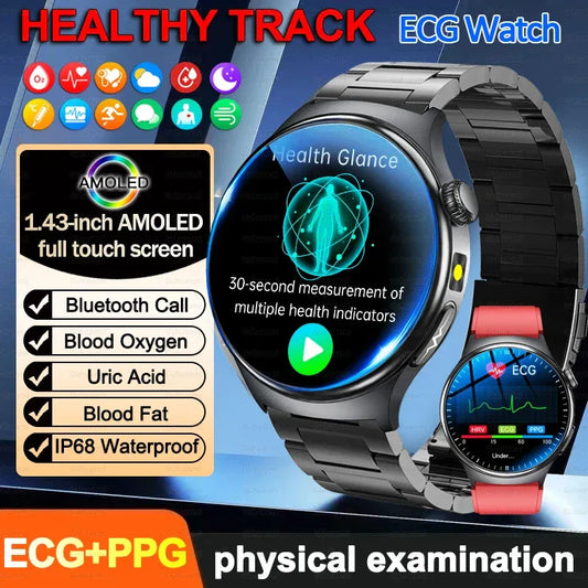 2026New Smart Watch Men Sport ECG Heart Rate Blood Pressure Health Diagnosis Uric acid Waterproof Smartwatches For Men women box - Wear444
