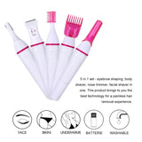 Female 5-in-1 hair removal machine, female eyebrow trimming machine, female shaver, hair removal razor, facial hair removal mach