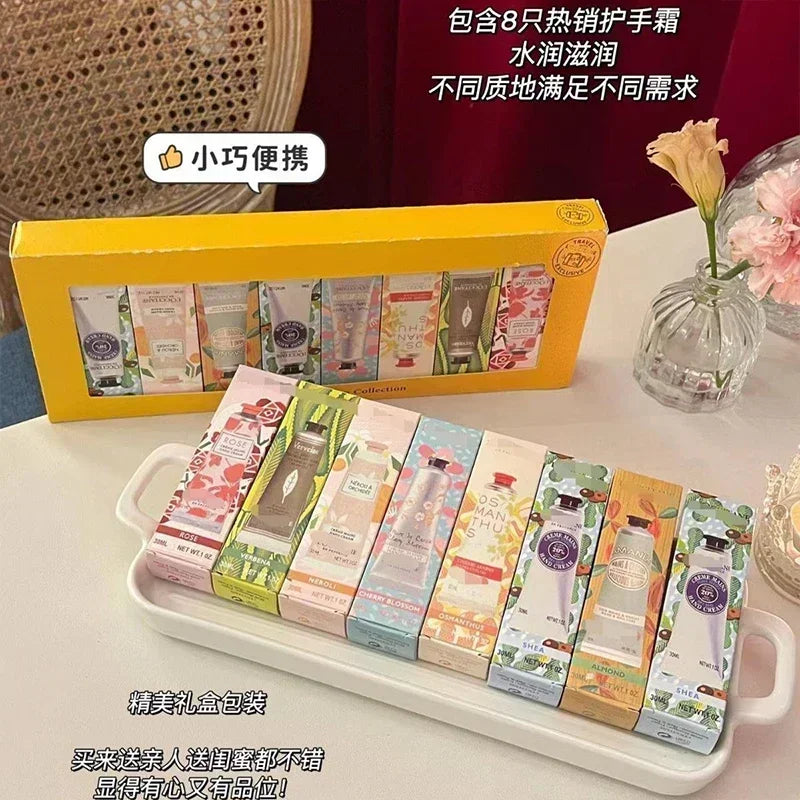 Moisturizing Hand Cream Gift Box, Hand Care Essence Cream, Prevent Chapping, Whitening Fragrance, Girl Gift, 8 Sticks