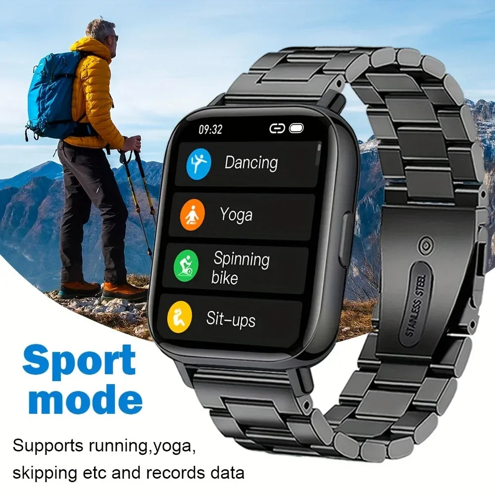 Smart Watch for Men & Women - Multi-Function Fitness Tracker with Call/Message/Weather/Alarm/Remote Camera Control, USB-Powered - Wear444