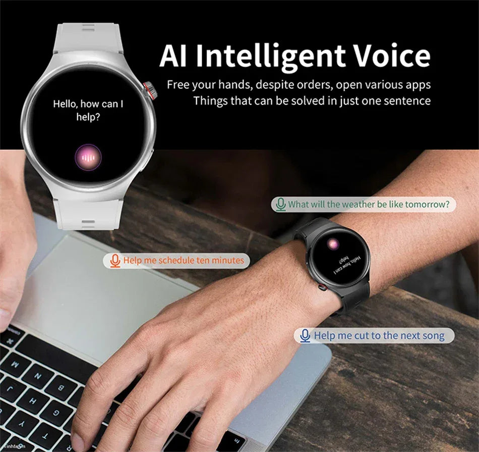 Gift Man Health Monitor Waterproof BT Call NFC AMOLED Screen 360*360 GPS Track Compass New military GT4 Pro 2026 SmartWatch Men - Wear444