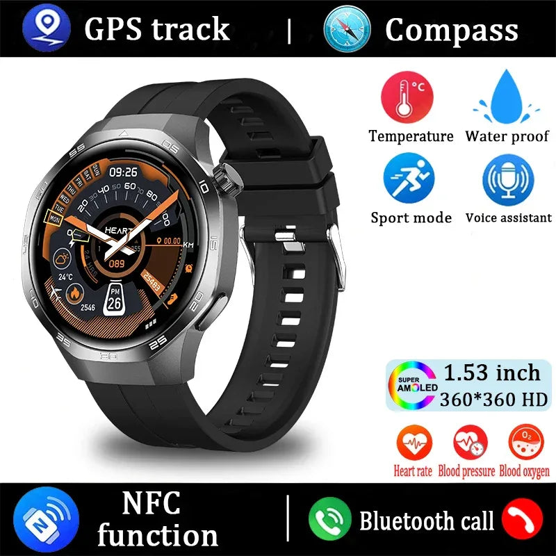 New Watch 5 Pro Smart Watch HD AMOLED Screen GPS Tracker Bluetooth Call Health Monitoring Waterproof Sports SmartWatch Men Women - Wear444