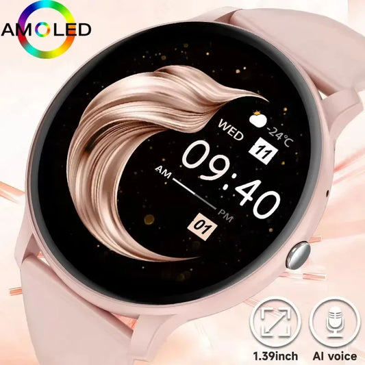 2025 New Lady Fashion Smart Watch women AMOLED HD Screen GPS Sport Heart Rate Bluetooth Call Waterproof Outdoor Smartwatch Women - Wear444