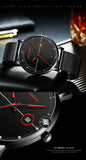 Top Men Quartz Watch With Japanese Movement Simple Blue Black Stainless Steel Mesh Belt Waterproof Travel Fashion Men Wristwatch