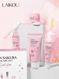 4pcs sakura skincare set mild non-irritating nourishing moisturizing cleanser serum eye cream face cream set