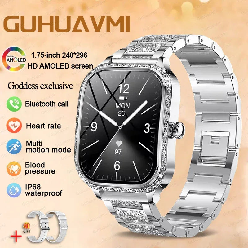 2026New Women Fashion Smartwatch HD Curved Screen Female Menstrual Tracking Waterproof Sports Fitness Bluetooth Call Smart Watch - Wear444