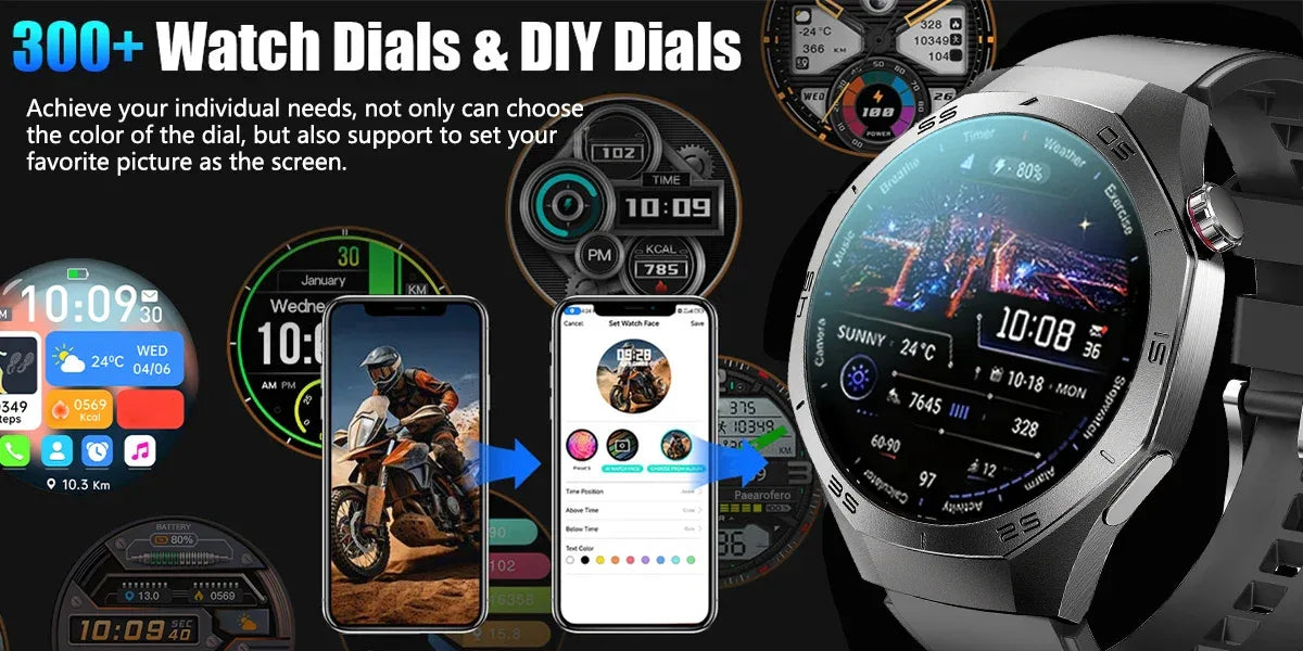2025New For Android and ios Smart Watch Men AMOLED Screen GPS Motion trajectory Heart Rate Bluetooth Calls SmartWatch Waterproof - Wear444