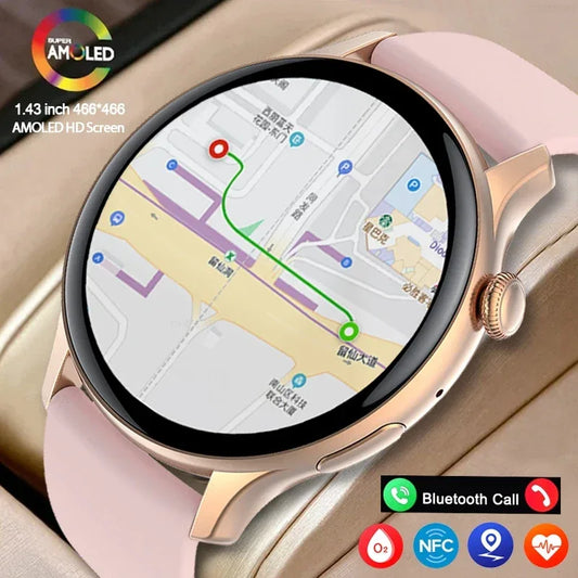 2026 New True AMOLED Smart Watch Ladies Screen Always Show Time 466*466 HD Health Tracker Voice Calling NFC Smartwatch Women - Wear444