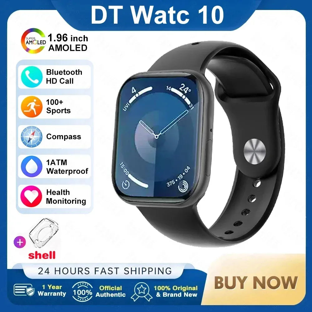 2025 New Original for Apple DT Watch 10 Smart Watch Men AMOLED 4GB Memory Music 3D Surround BT Call Waterproof smart watch Woman - Wear444