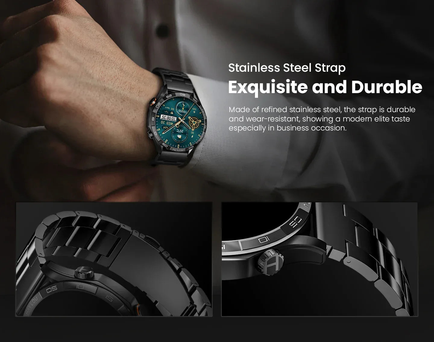 HAYLOU Solar 5 Voice Calling Smartwatch 1.58'' AMOLED Display 60Hz Smart Watch 24H Health Monitoring Sports Smartwatch for Men - Wear444