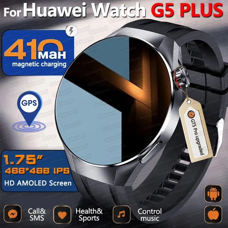 2025 New Originl Watch G5 PlUS Smart Watch 1.75" HD AMOLED Screen GPS track Heart Rate Bluetooth Call Compass Smartwatch for Men - Wear444
