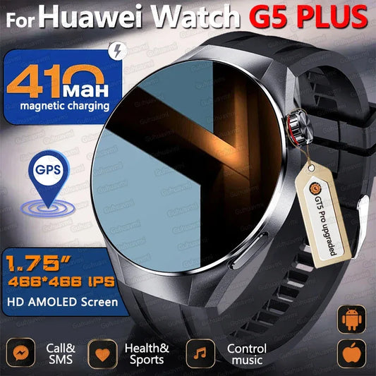 2025 New Originl Watch G5 PlUS Smart Watch 1.75" HD AMOLED Screen GPS track Heart Rate Bluetooth Call Compass Smartwatch for Men - Wear444