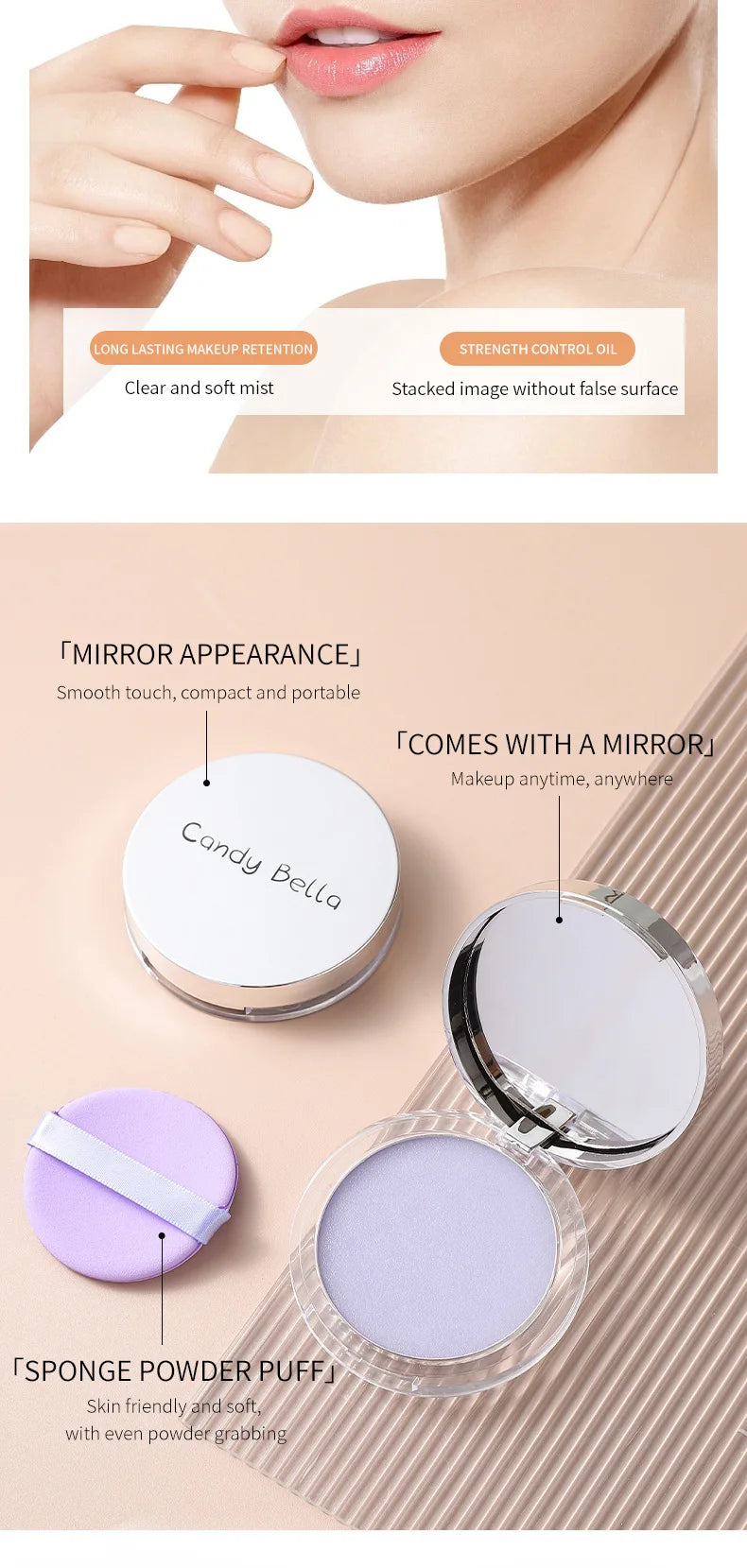 Candy Bella Violet&Blue Cream To Powder Skin-friendly Skin Natural Face Long Lasting Oil-controlling Contouring Powder Cosmetics