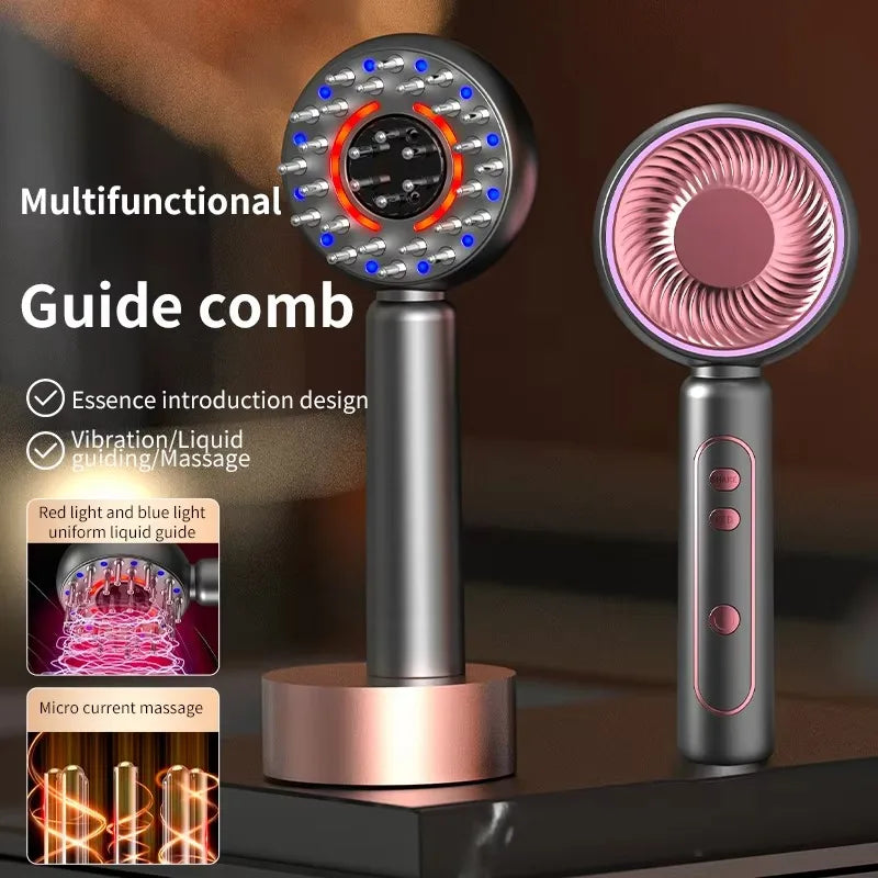 Electric Hair Regrowth Brush with Vibration Acupoint Scalp Massage Anti-Hair Loss Exercise Machine Hair Oil Liquid Applicator