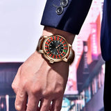 LIGE Quartz Man Watch Fashion Luxury Creative Roulette Game Dial Design Leather Casual Life Waterproof Watches for Men Gifts+Box