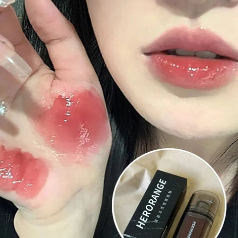 HERORANGEHR564 Enveloping Ice Night Mirror Lip Glaze Moisturizing and Moisturizing Lip Film Forming Quickly