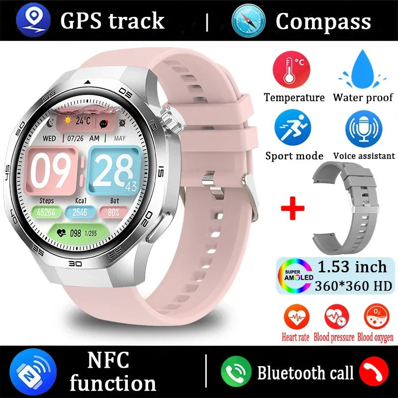 New Watch 5 Pro Smart Watch HD AMOLED Screen GPS Tracker Bluetooth Call Health Monitoring Waterproof Sports SmartWatch Men Women - Wear444