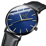 Top Brand Mens Watches Fashion Ultra Thin Analog Quartz Watches Leather Belt Simple Temperament Men's Clock relogios masculino