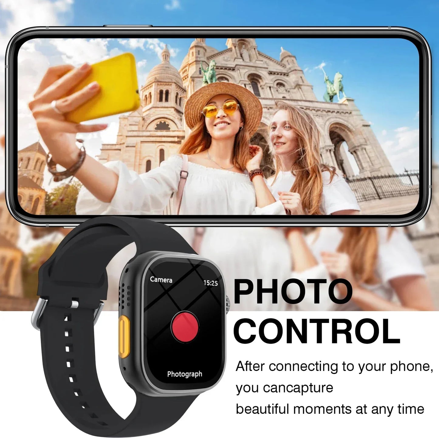 2025 New Smart Watch, Outdoor Sports and Fitness Tracker, Bluetooth Calling, Message Notifications, Suitable for Men and Women - Wear444