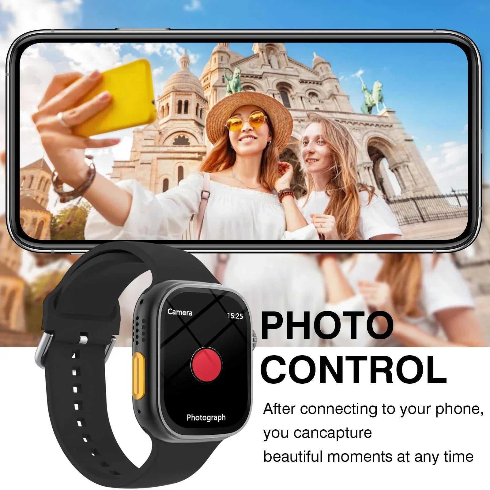 2025 New Smart Watch, Outdoor Sports and Fitness Tracker, Bluetooth Calling, Message Notifications, Suitable for Men and Women - Wear444