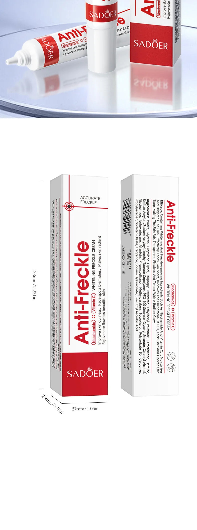 Whitening Cream Anti Freckle Face Cream, Remove The Black ，Melasma Dark Spot Acne Deposits On The Skin，Brightening Skin Care