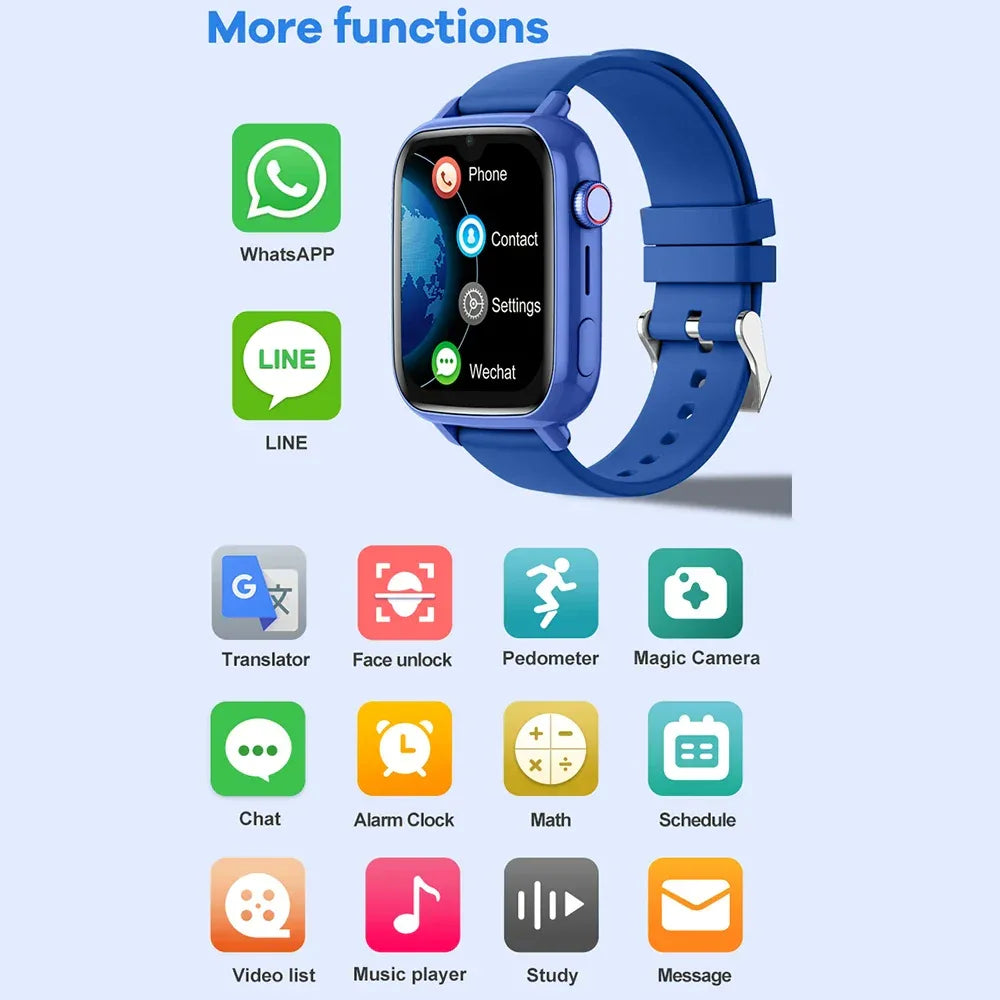 4G Smart Watch Kids GPS WIFI Video Call SOS APP Download Child Smartwatch Camera Monitor Tracker Location Phone Watch - Wear444
