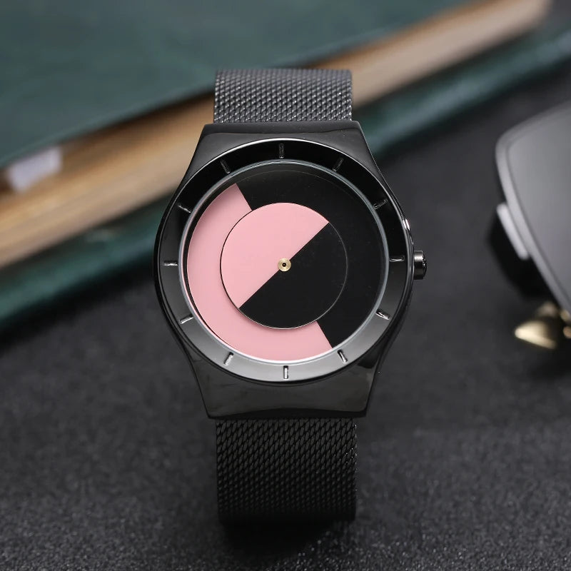 Creative Quartz Watches Men Top FASHION Brand Casual Stainless steel Mesh Band Unisex Watch Clock Male female Gentleman gift