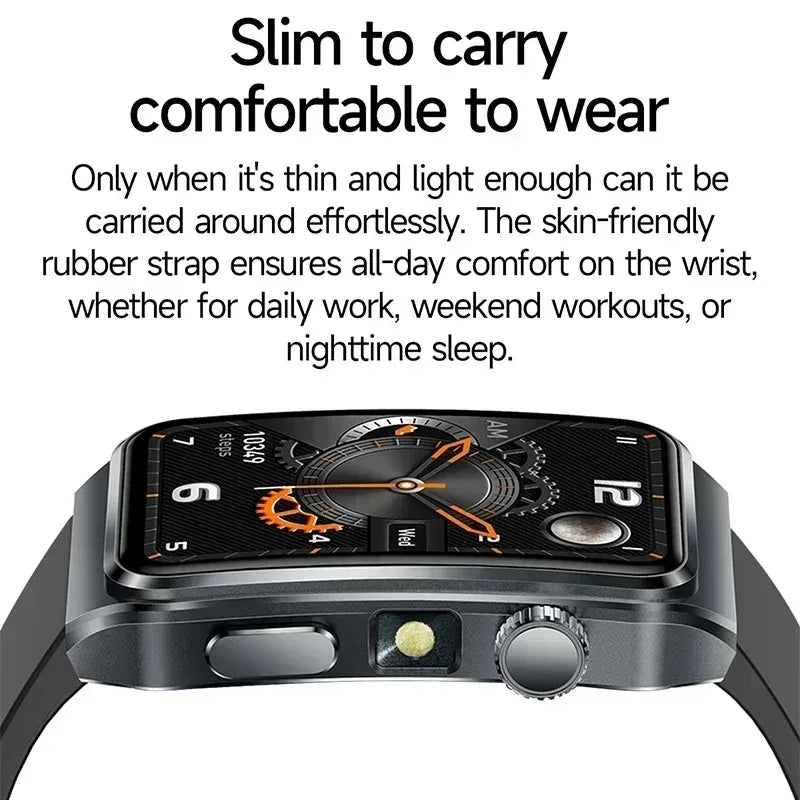 2025 New Nursing Grade ECG+PPG Pulse therapy Smartwatch Men Blood lipid Uric acid Bluetooth call Health Bracelet For Android iOS - Wear444