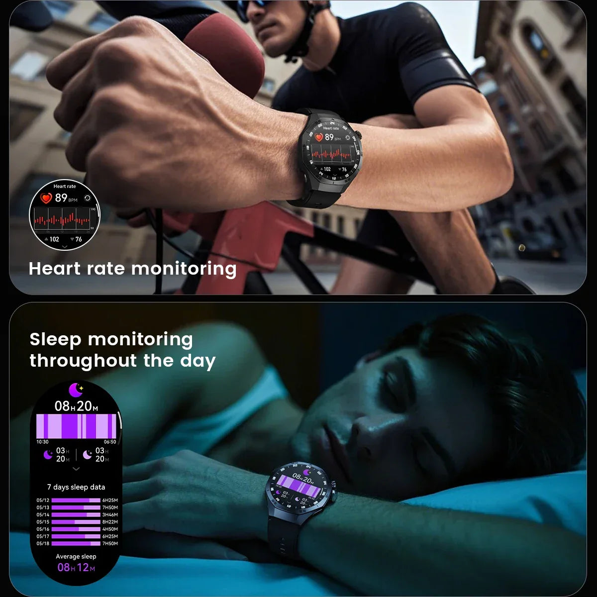 2025New For Android and ios Smart Watch Men AMOLED Screen GPS Motion trajectory Heart Rate Bluetooth Calls SmartWatch Waterproof - Wear444