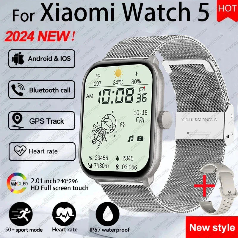 For Xiaomi Watch 5 Global Version Men Women HD AMOLED Display Heart Rate Bluetooth Call GPS Track Waterproof Sports Smart Watch - Wear444