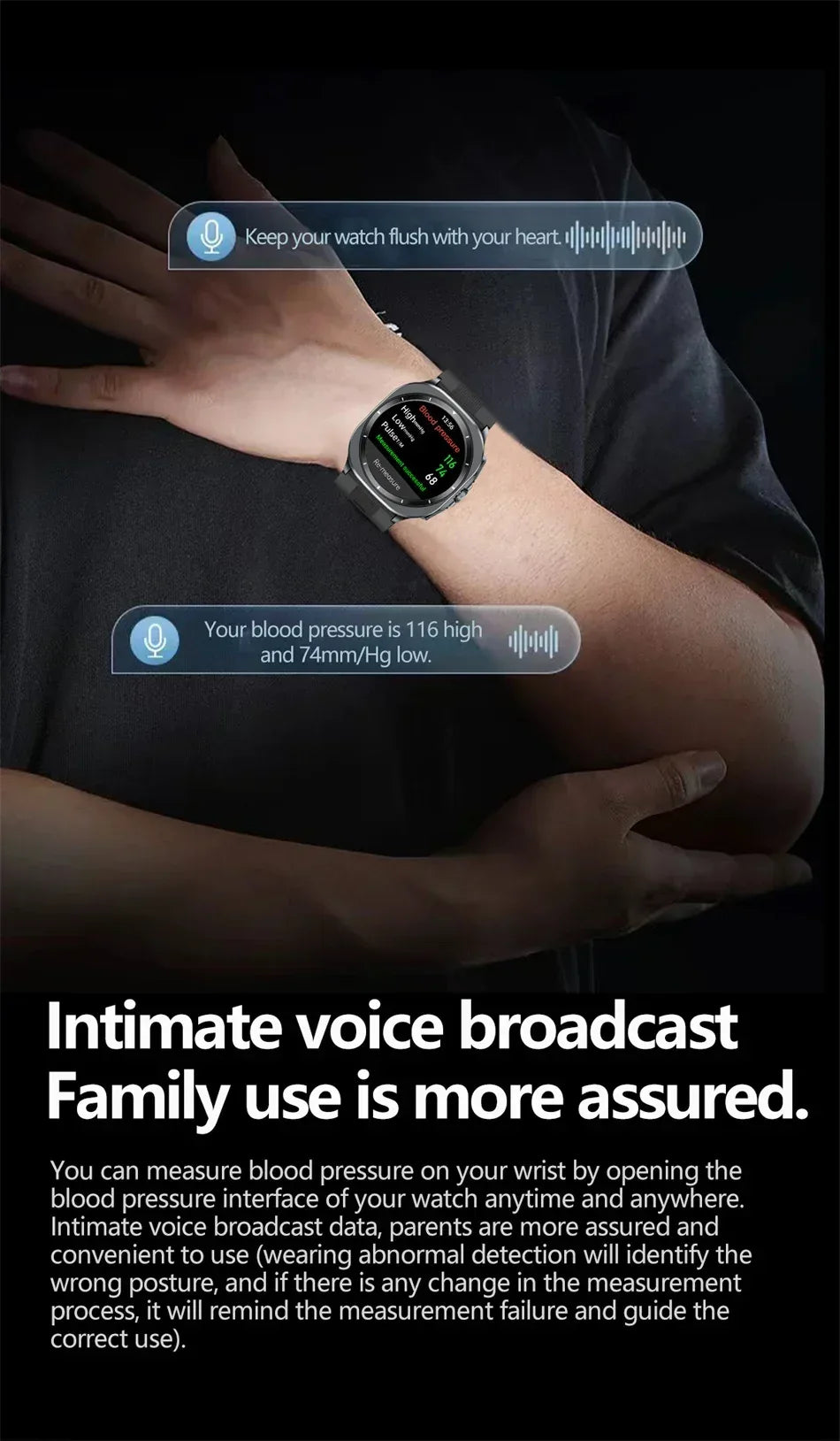 Airbag measurement Smart Watch Men ECG Air Pump Blood Pressure Blood Oxygen BT Call NFC SmartWatch For Man Android iOS upgrade - Wear444