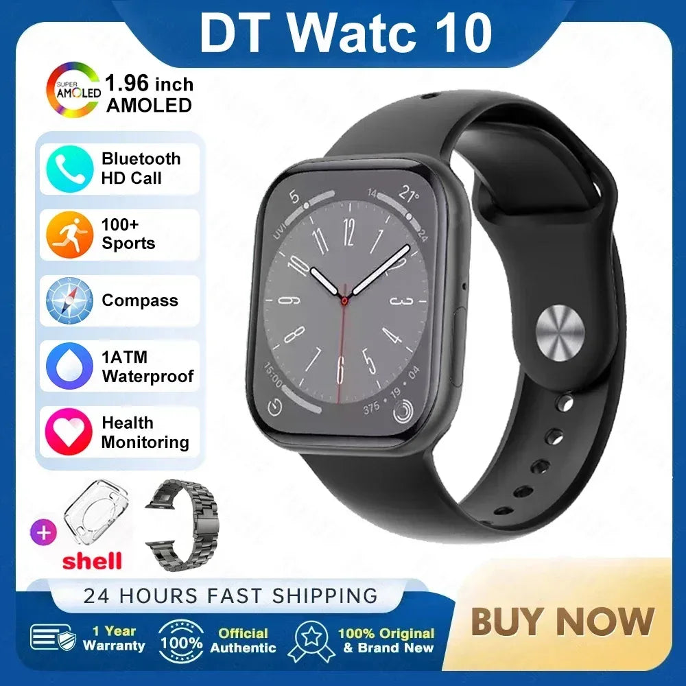 2025 New Original for Apple DT Watch 10 Smart Watch Men AMOLED 4GB Memory Music 3D Surround BT Call Waterproof smart watch Woman - Wear444