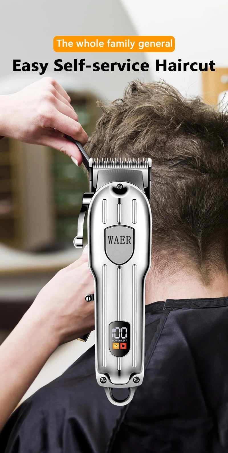 Hair Clipper Professional Electric Hair Clipper Rechargeable Hair Trimmer Machine Men's Electric Shaver Barber Cutting Machine