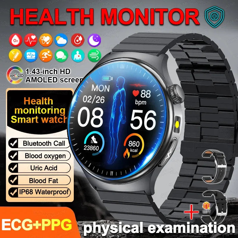 2026New Health Sport ECG AI Diagnosis Smart Watches Men Heart Rate Blood Pressure IP68 Waterproof Smartwatches For Men women - Wear444