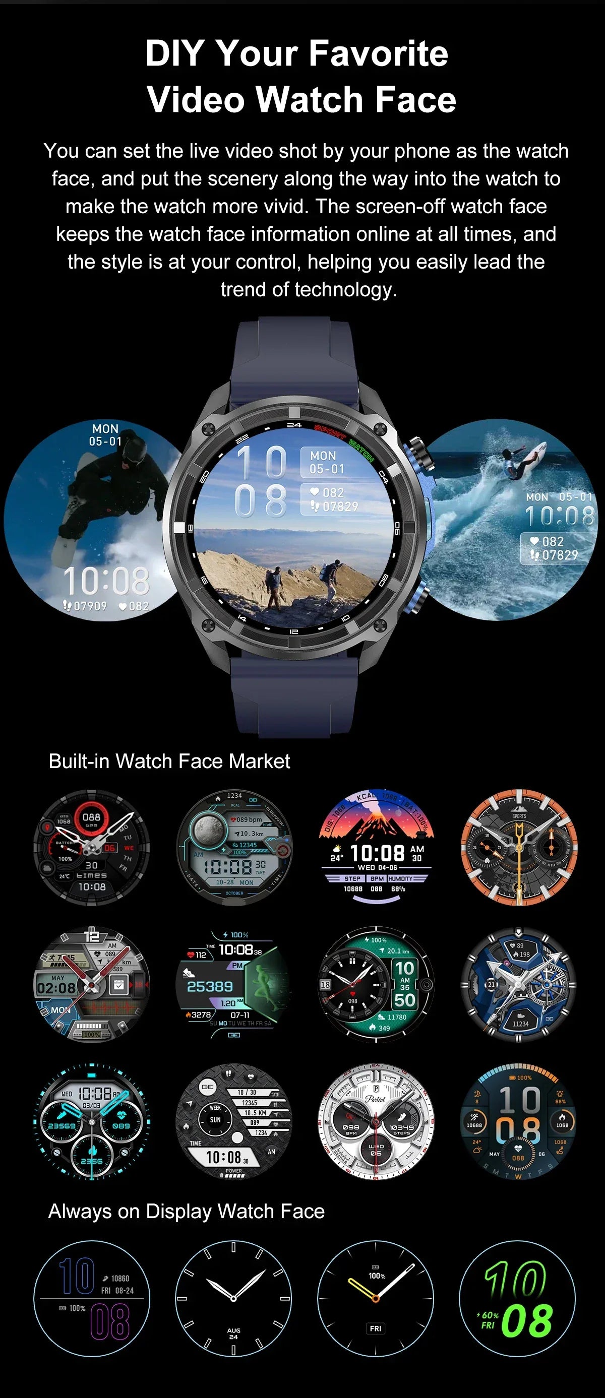 2025 New T-Rex Tactical Smartwatch Built-in GPS Offline Map 4GB Memory 5ATM IP69K Swimming Waterproof Men Militray Smart Bracele - Wear444