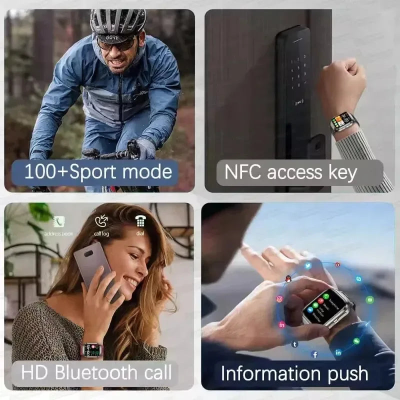 2025New Heart Health Analysi NFC Air Pump+Air Bag Smart Watch Men Accurate Blood Pressure Uric Acid ECG Call Smart Bracelet lady - Wear444