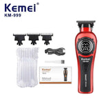 Kemei 999 Electric Hair Cut Machine Digital Display Hair Clipper Professional Cordless Precision Adjustment Trimmer Shaver Hair