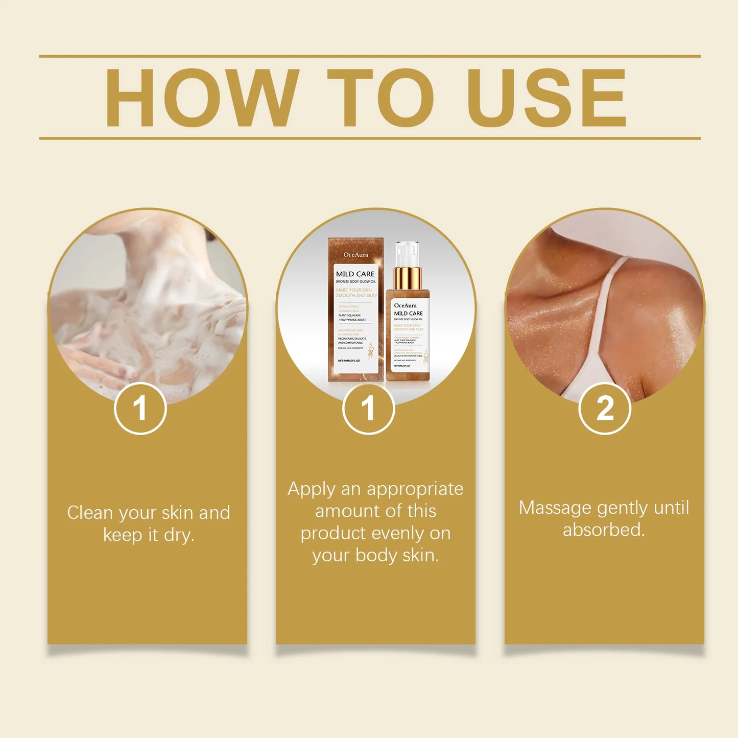 Body Shimmer Oil Bronze Body Shimmer Glow Waterproof Smooth Highlight Silky Not Clog Pore Brighten Makeup Shine Liquid for Party