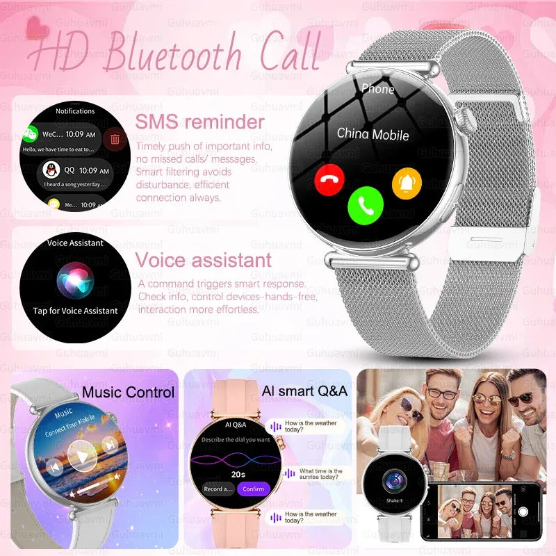 2026 New Women AI Smart Diagnosis Smart Watch HRV+ECG Uric Acid Blood Oxygen Health Monitor IP68 Waterproof Sports Smartwatches - Wear444