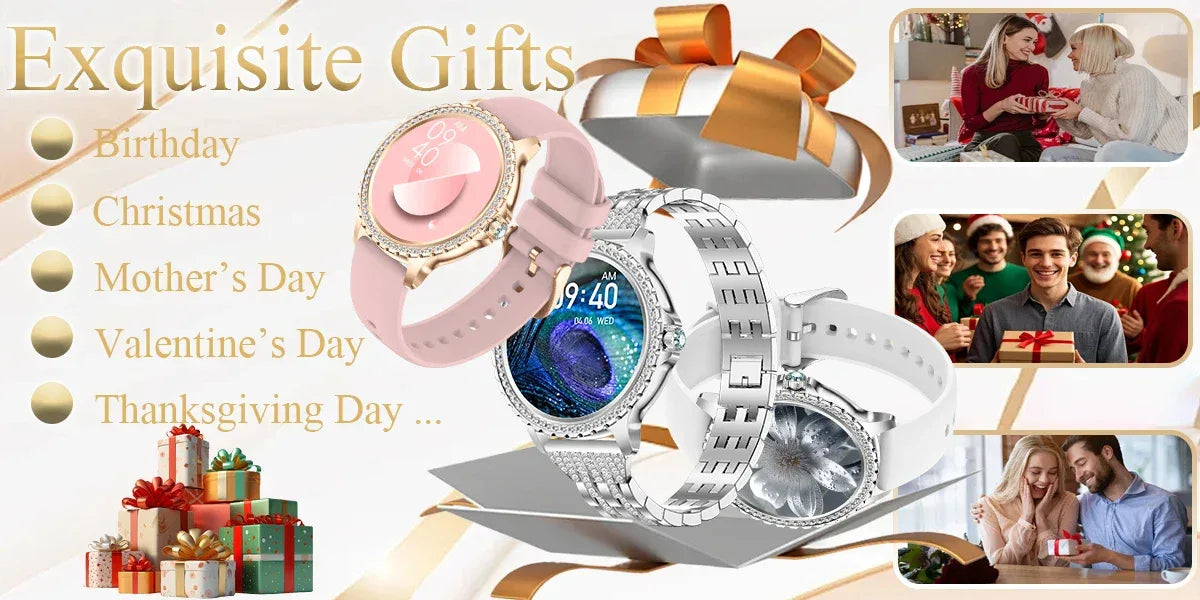 Smart Watch For women - 1.32" Touchscreen Fitness Tracker with Wireless Calls, Music Time Display, Step Counting - Wear444