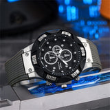 Men's Sports Watches Fashionable 2025 New Triple Bezel Design Quartz Watch Brown Silicone Military Clock Men Watches